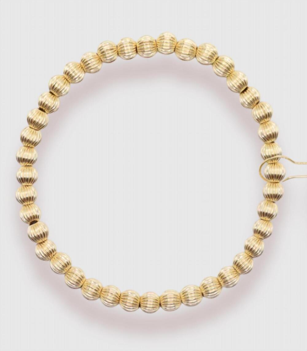 NEW BEADED BLONDES women's serenity fluted bracelet in gold